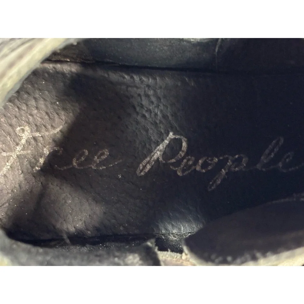 Free People Braeburn Ankle Boots Women's Distressed Grey Leather 39 9 Boho